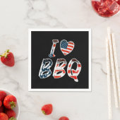 Ich Liebe Grillen, amerikanisches Patriotismus Serviette (Beispiel)
