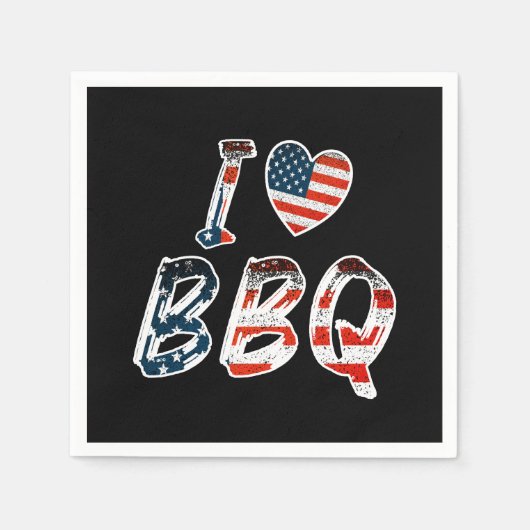 Ich Liebe Grillen, amerikanisches Patriotismus Serviette (Vorderseite)