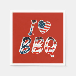 Ich Liebe Grillen, amerikanisches Patriotismus Serviette