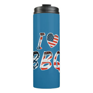 Ich Liebe GRILLEN, amerikanisches Patriotismus Thermosbecher