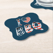 Ich Liebe Grillen, amerikanisches Patriotismus Untersetzer (angewinkelt)