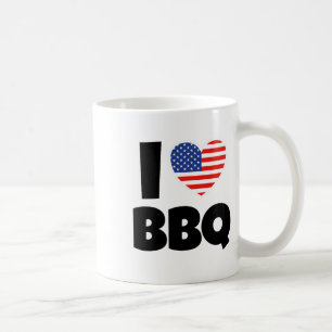 Ich Liebe Grillen Byrbecue mit amerikanischer Flag Kaffeetasse