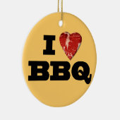 Ich liebe GRILLEN, Steak Heart Shape Funny Grillin Keramik Ornament (Rechts)