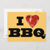 Ich liebe GRILLEN, Steak Heart Shape Funny Grillin Postkarte (Vorne/Hinten)