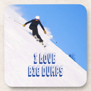 Ich liebe große Haufen Schnee beim Skifahren berga Getränkeuntersetzer
