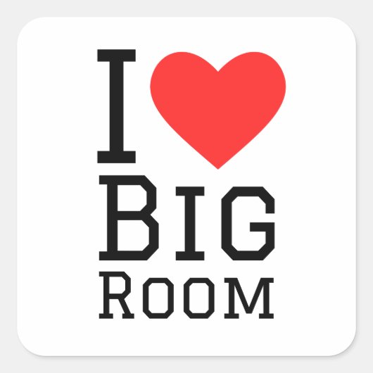 Ich Liebe großes Zimmer Quadratischer Aufkleber (Vorderseite)