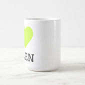 Ich liebe Grün Kaffeetasse (Mittel)