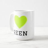 Ich liebe Grün Kaffeetasse (Vorderseite Links)