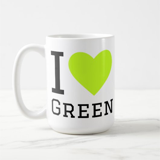 Ich liebe Grün Kaffeetasse (Links)
