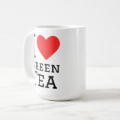 Ich liebe grünen Tee Kaffeetasse (Vorderseite Links)
