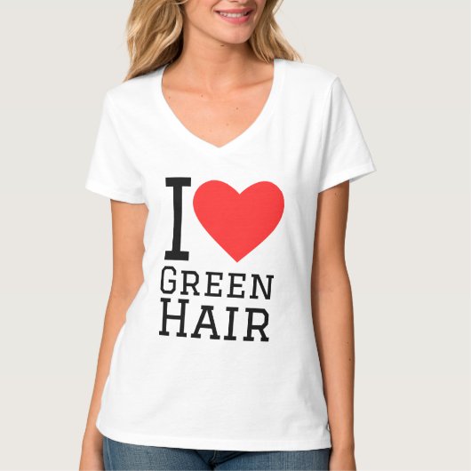 Ich liebe grünes Haar T-Shirt (Vorderseite)