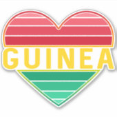 Ich Liebe Guinea, guineisches Herz Aufkleber (Vorderseite)
