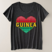 Ich Liebe Guinea, guineisches Herz Große Größe T-Shirt (Design vorne)
