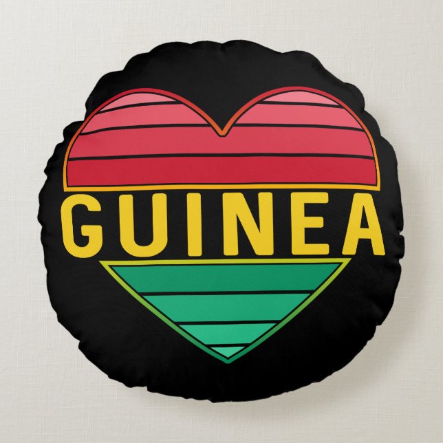 Ich Liebe Guinea, guineisches Herz Rundes Kissen (Vorderseite)