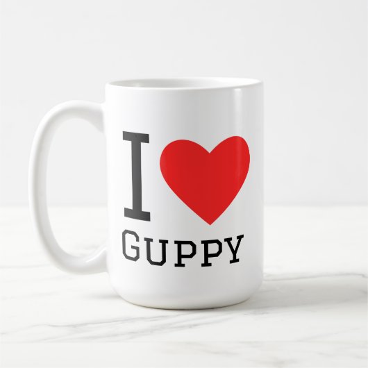 Ich liebe Guppy Kaffeetasse (Links)