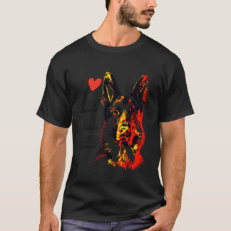 Ich liebe haarige deutsche Mädchen Deutscher Schäf T-Shirt