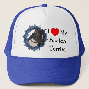 Ich Liebe habe meinen Boston Terrier Dog Hat gehö Truckerkappe