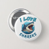 Ich liebe Haifische Fisher Button (Vorne & Hinten)