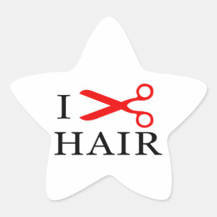 Ich Liebe Hair, Hair schneiden, Liebe Barbers, Lie Stern-Aufkleber