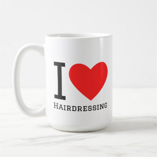 Ich liebe Hairstyling quadratischer Aufkleber Kaffeetasse