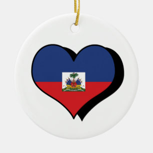 Ich liebe Haiti Weihnachtsbaumanhänger Keramik Ornament