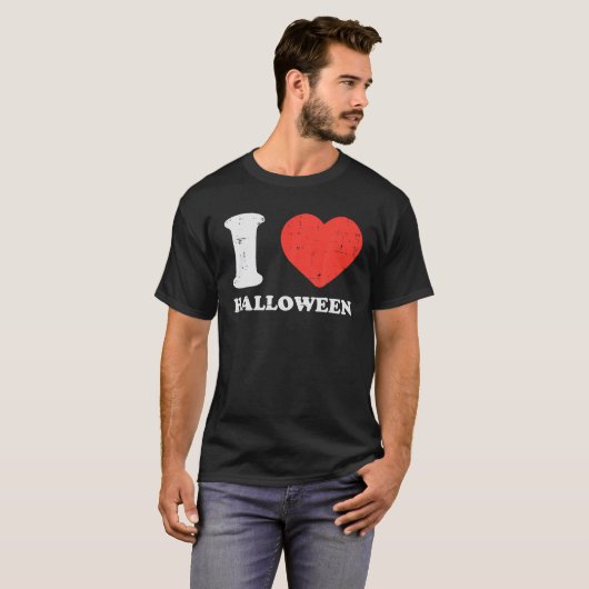 Ich Liebe Halloween Herz Niedlich Halloween Männer T-Shirt (Vorne ganz)