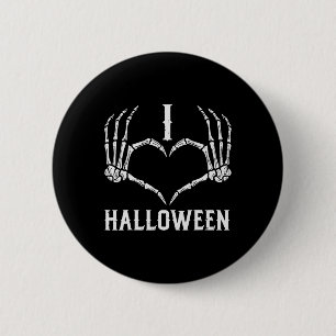 Ich Liebe Halloween Skeleton Hände Herz Niedlich F Button