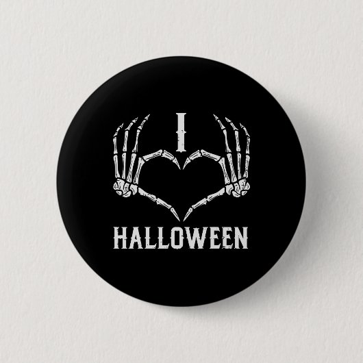 Ich Liebe Halloween Skeleton Hände Herz Niedlich F Button (Vorderseite)
