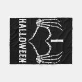 Ich Liebe Halloween Skeleton Hände Herz Niedlich F Fleecedecke (Vorderseite (Horizontal))