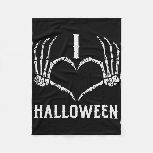 Ich Liebe Halloween Skeleton Hände Herz Niedlich F Fleecedecke (Vorderseite)
