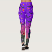 Ich Liebe Halloween Spooky Hexe Lila Leggings (Rückseite)