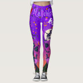 Ich Liebe Halloween Spooky Hexe Lila Leggings (Vorderseite)