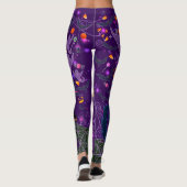 Ich Liebe Halloween Spooky Hexe Lila Leggings (Rückseite)