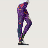 Ich Liebe Halloween Spooky Hexe Lila Leggings (Rechts)
