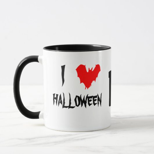Ich Liebe Halloween und Black Coffee anpassbar Tasse (Links)