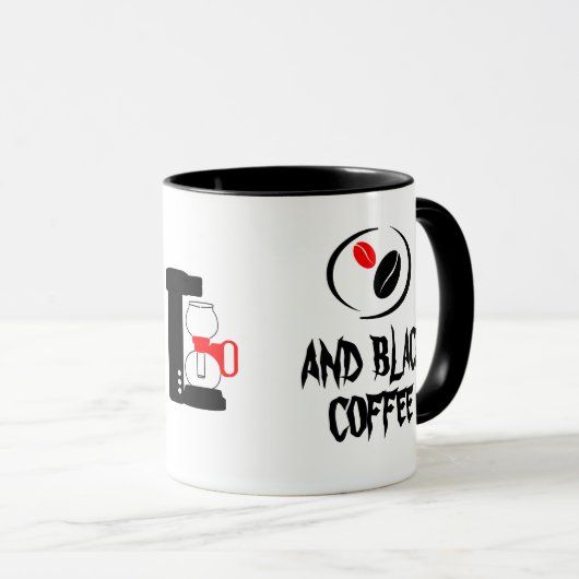 Ich Liebe Halloween und Black Coffee anpassbar Tasse (VorderseiteRechts)