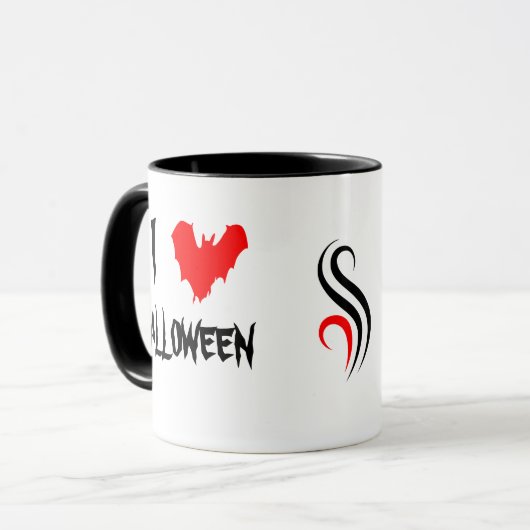 Ich Liebe Halloween und Black Coffee Funny Brauch Tasse (Vorderseite Links)