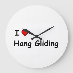 Ich liebe Hängegleiten Große Wanduhr