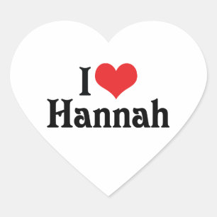 Ich liebe Hannah Herz-Aufkleber