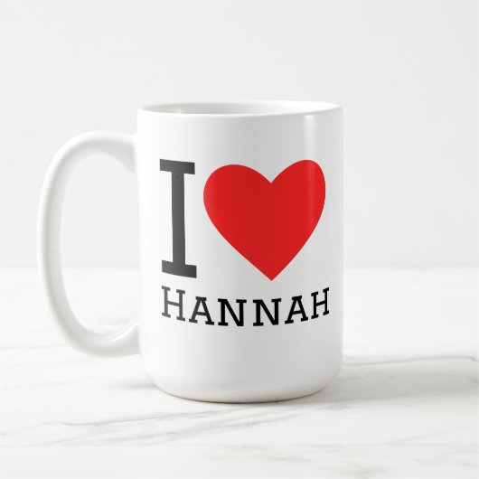 Ich liebe Hannah Kaffeetasse (Links)