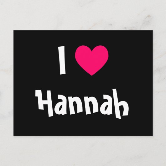 Ich liebe Hannah Postkarte (Vorderseite)