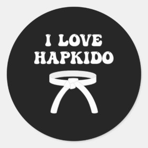 Ich liebe Hapkido Asiatisches Boxen Jiujitsu Kickb Runder Aufkleber