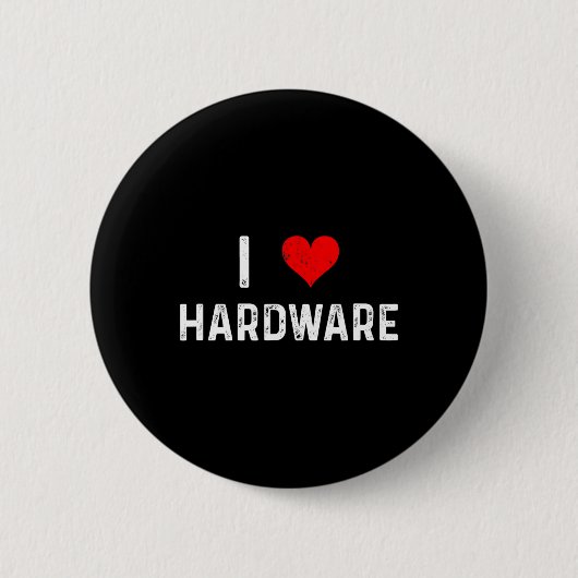 Ich liebe Hardware - Herz PC-Gamer Gaming Build Co Button (Vorderseite)