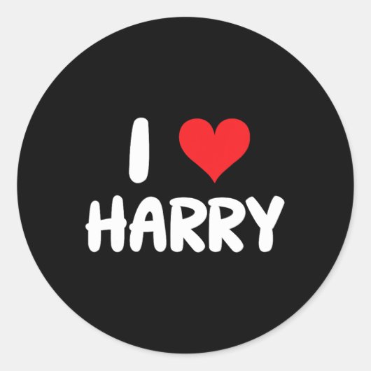 Ich liebe Harry - Herz - Name  Runder Aufkleber (Vorderseite)
