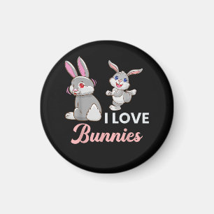 Ich liebe Hasen Lustiger Ostertag Hase Magnet