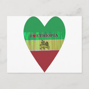 Ich liebe Heart Äthiopien: Flaggenkunst-Motiv Postkarte