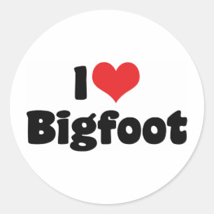 Ich liebe Heart Bigfoot Sasquatch Yeti Runder Aufkleber