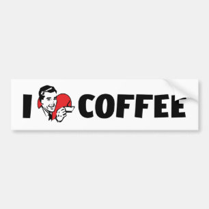 Ich liebe Heart Coffee - Java Kaffeeliebhaber Autoaufkleber