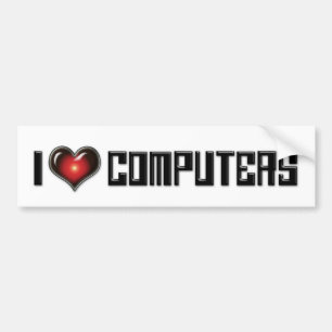Ich liebe Heart Computer - Elektronikliebhaber Autoaufkleber