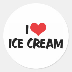 Ich liebe Heart-Eiscreme Runder Aufkleber